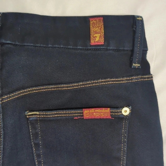 7 For All Mankind High Rise Skinny Jeans, Color Dark Wash Size 26 - Picture 9 of 14